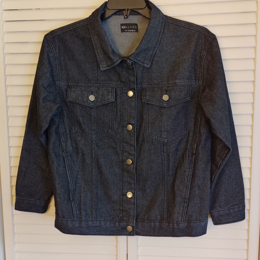 KUVRD**Women's Midnight Blue Denim Jacket - Picture 4 of 9